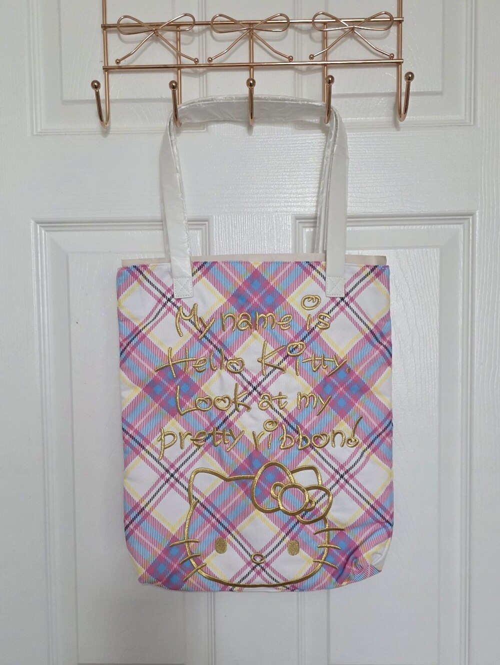Sanrio Hello Kitty Tartan Tote Bag NWT